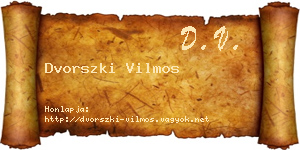 Dvorszki Vilmos névjegykártya